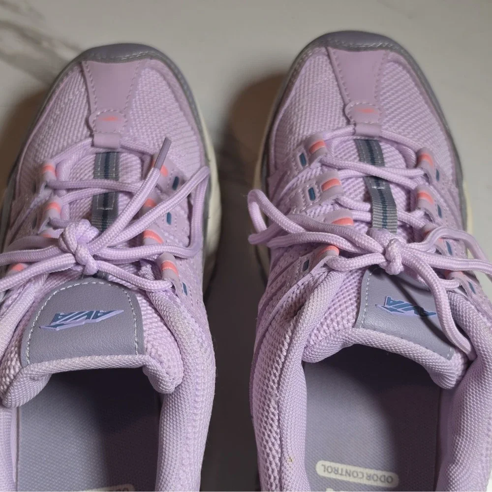 Avia Purple/Pink/Gray Solid Low Top Lace Up Women's Athletic Sneakers Logo - Picture 2 of 6